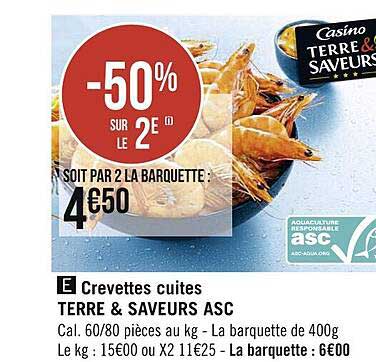 Crevettes Cuites Terres & Saveurs Asc