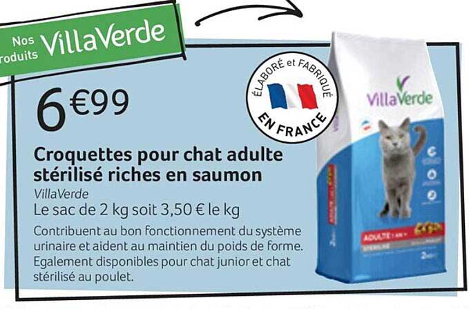 croquettes pour chat adulte stérilisé riches en saumon