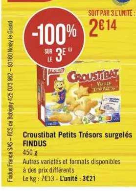 croustibat petits trésors surgelés findus