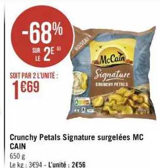 crunchy petals signature surgelées mc cain
