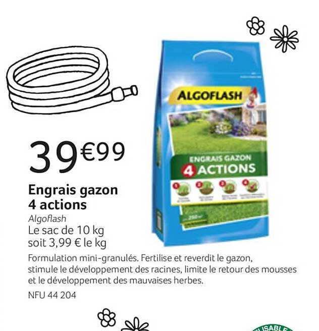 engrais gazon 4 actions algoflash