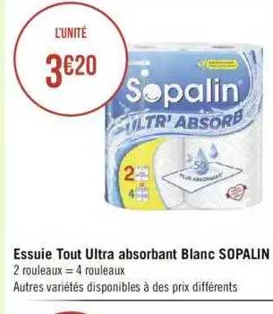 essuie tout ultra absorbant blanc sopalin