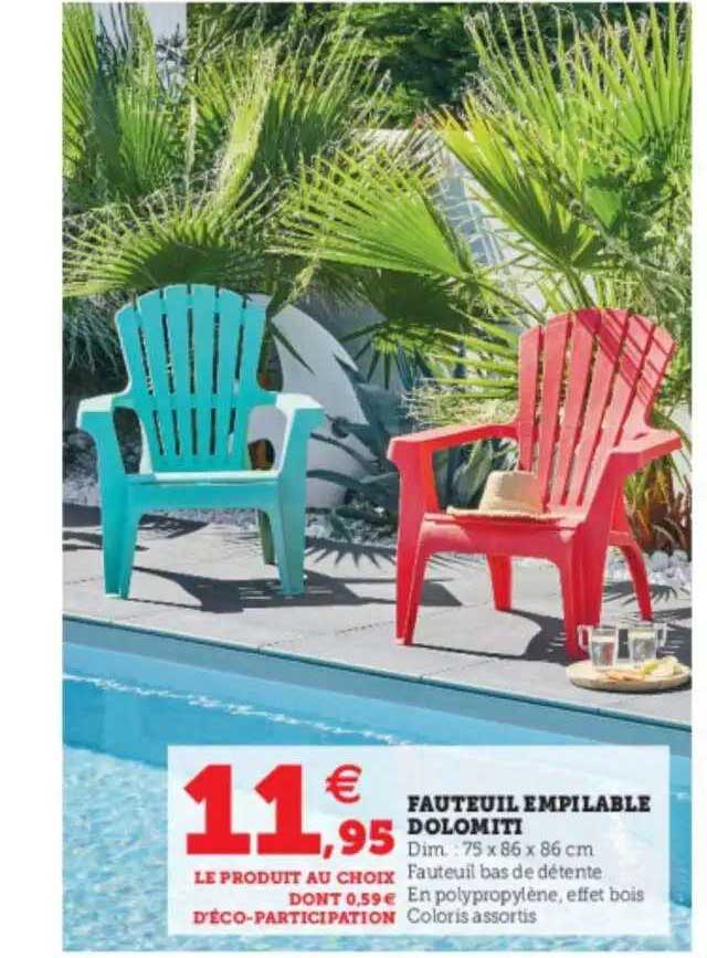 fauteuil empilable dolomiti