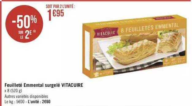 Feuilleté Emmental Surgelé Vitacuire
