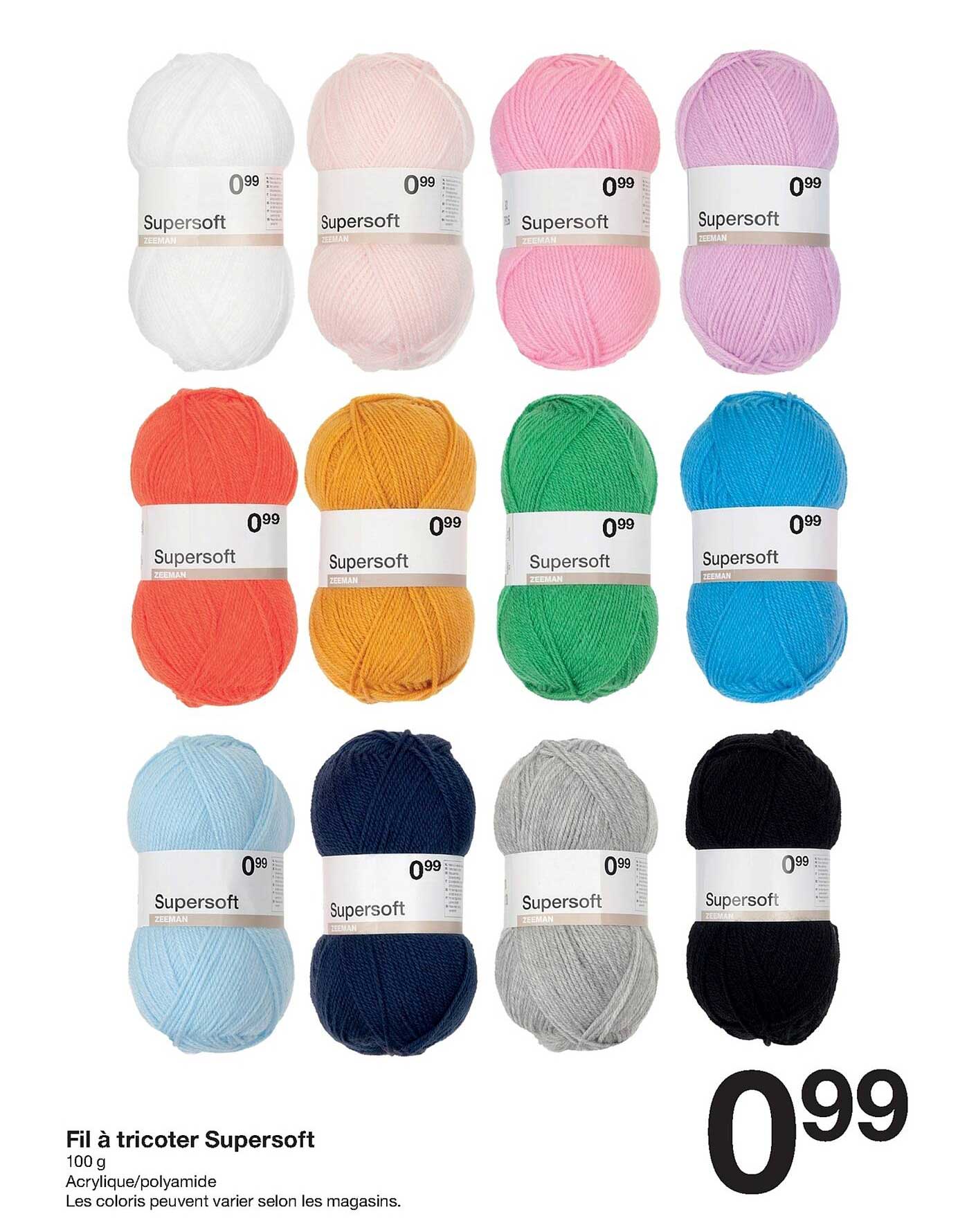 fil à tricoter supersoft