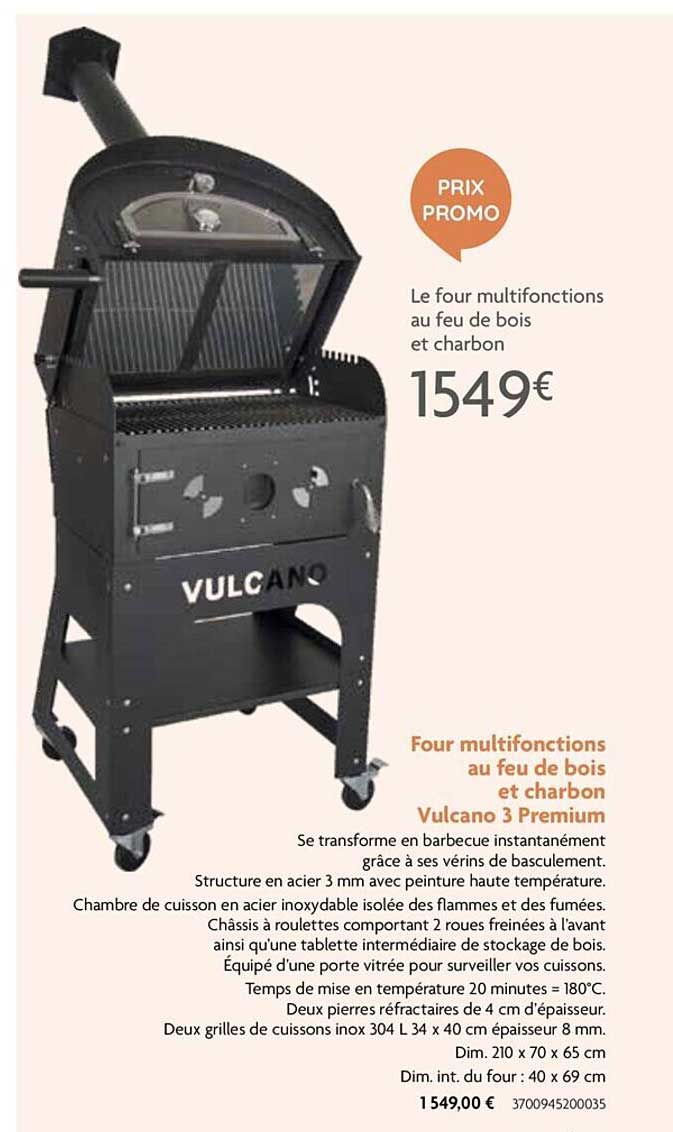 Four Multifonctions Au Feu De Bois Et Charbon Vulcano 3 Premium
