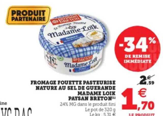Fromage Fouetté Pasteurisé Nature Au Sel De Guérande Madame Loïk Paysan Breton