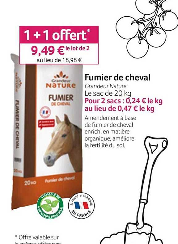 fumier de cheval grandeur nature