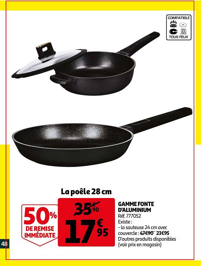 gamme fonte d'aluminium : la poêle 28 cm