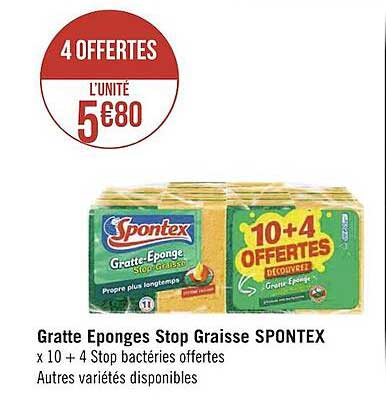 gratte éponges stop graisse spontex