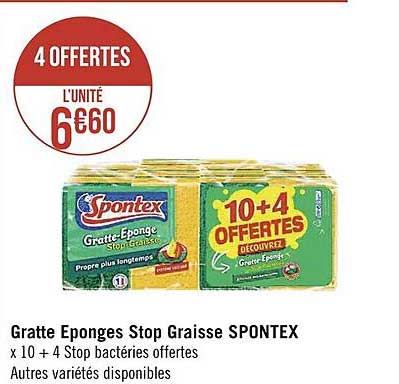 gratte éponges stop graisse spontex