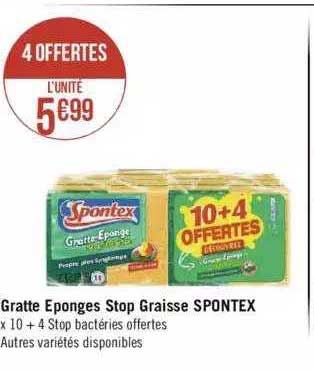 gratte éponges stop graisse spontex