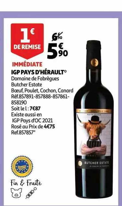 igp pays d'hérault domaine de fabrègues butcher estate bœuf, poulet, cochon, canard