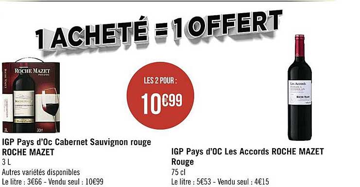 igp pays d'oc cabernet saucifnon rouge roche mazet, igp pays d'oc les accrods roche mazet rouge
