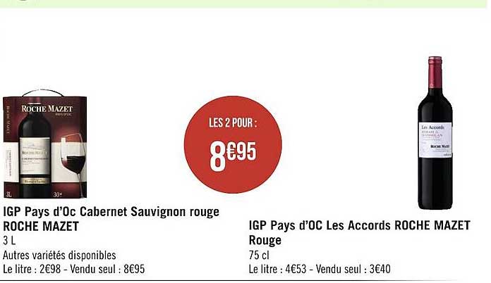 igp pays d'oc cabernet sauvignon rouge roche mazet, igp pays d'oc les accords roche mazet rouge