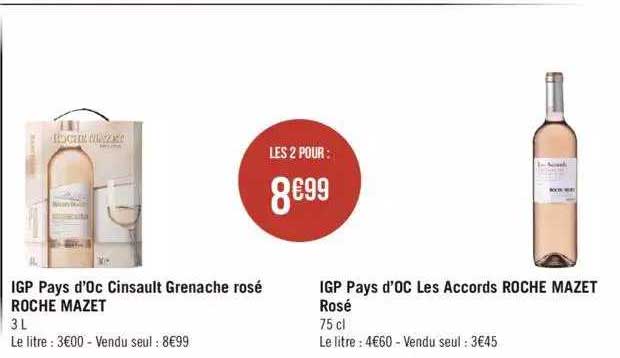 igp pays d'oc cinsault grenache rosé, igp pays d'oc les accords roche mazet rosé