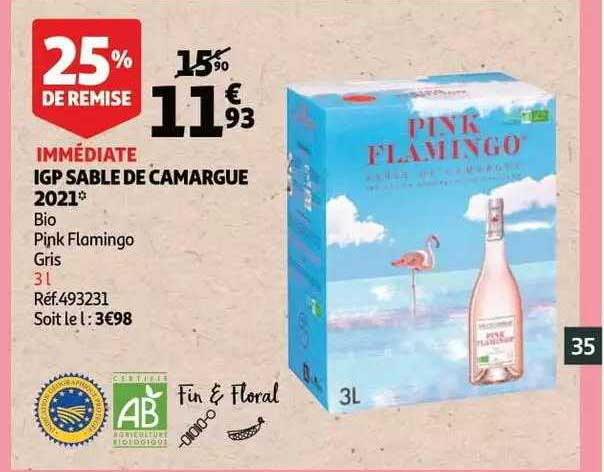 igp sable de camargue 2021 bio pink flamingo gris