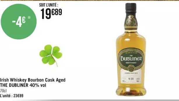 irish whiskey bourbon cask aged the dubliner 40% vol.