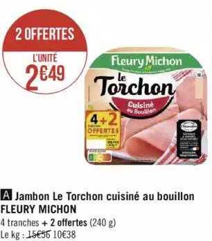 jambon le torchon cuisiné au bouillon fleury michon