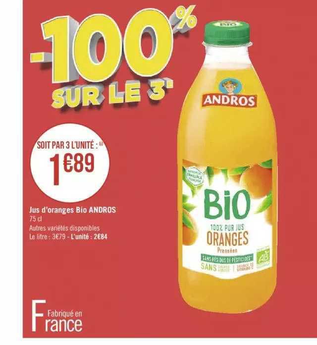 jus d'oranges bio andros