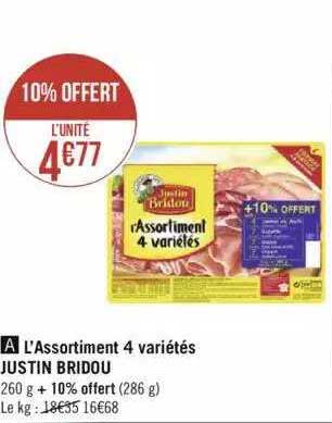 L'assortiment 4 Variétés Justin Bridou