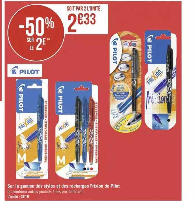La Gamme Des Stylos Et Des Recharges Frixion De Pilot