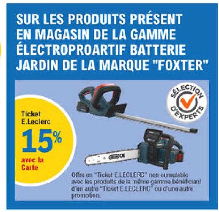 la gamme électroportatif batterie jardin de la marque "foxter"
