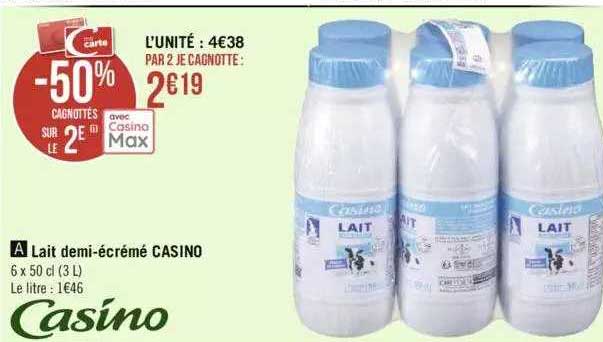 lait demi-écrémé casino