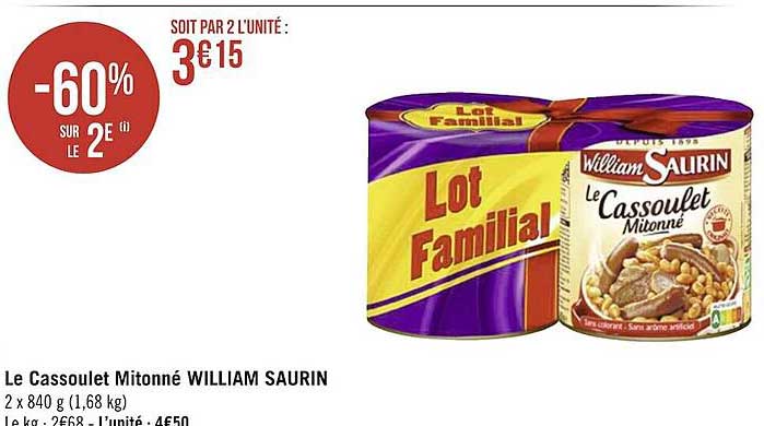 le cassoulet mitonné william saurin