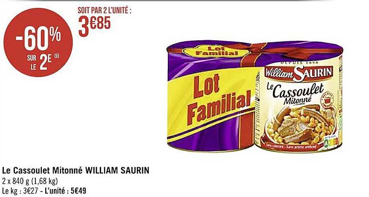 le cassoulet mitonné william saurin