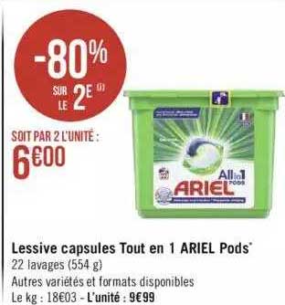 Lessive Capsules Tout En 1 Ariel Pods