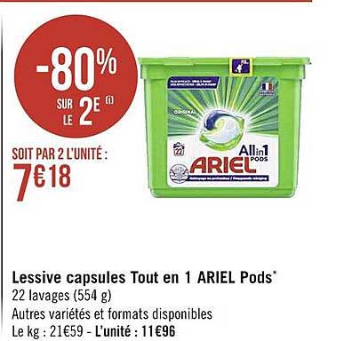 Lessive Capsules Tout En 1 Ariel Pods
