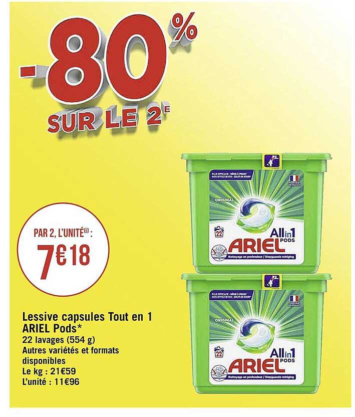 Lessive Capsules Tout En 1 Ariel Pods