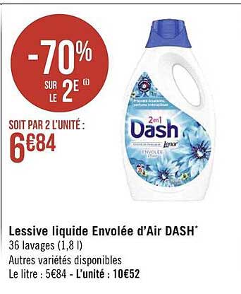 lessive liquide envolée d'air dash