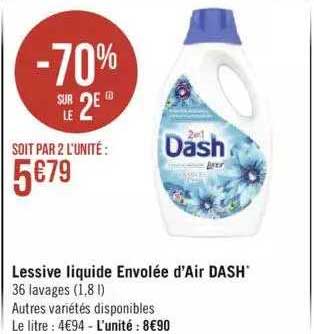 lessive liquide envolée d'air dash