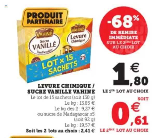 levure chimique - sucre vanille vahiné
