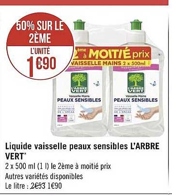 liquide vaisselle peaux sensibles l'arbre vert