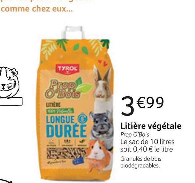 litière végétale pro o'bois