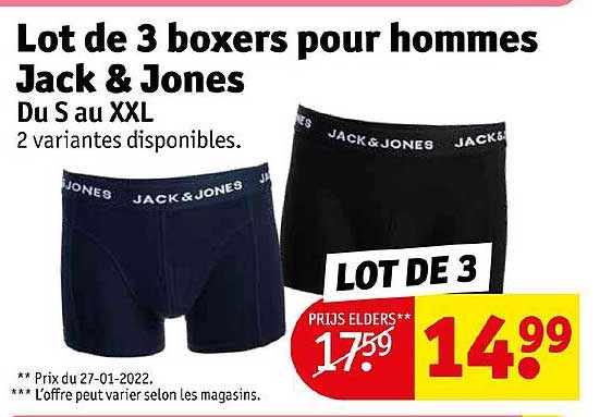 lot de 3 boxers pour hommes jack & jones