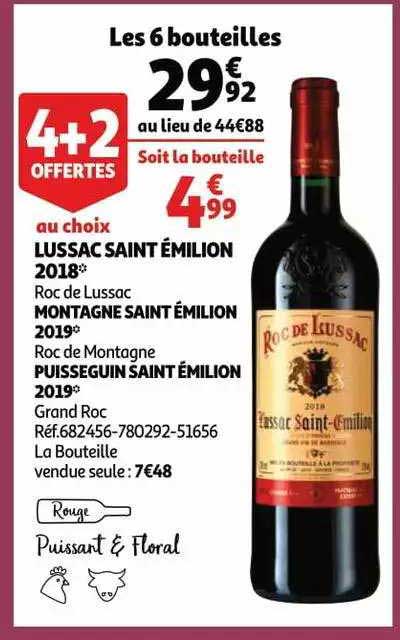 lussac saint émilion 2018 roc de lussac, montagne saint émilion 2019, puisseguin saint émilion 2019 grand roc