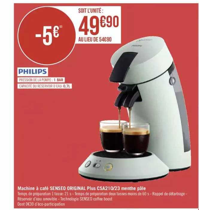 machine à café senseo original plus csa210-23 menthe pâle