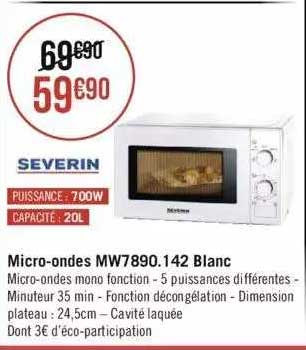 micro-ondes mw7890.142 blanc severin