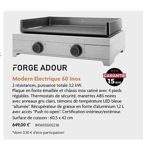 modern électrique 60 inox forge adour
