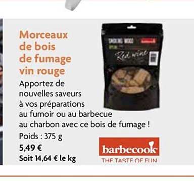 morceaux de bois de fumage vin rouge barbecook