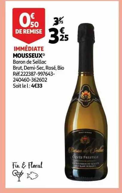 mousseux baron de seillac brut, demi-sec, rosé, bio