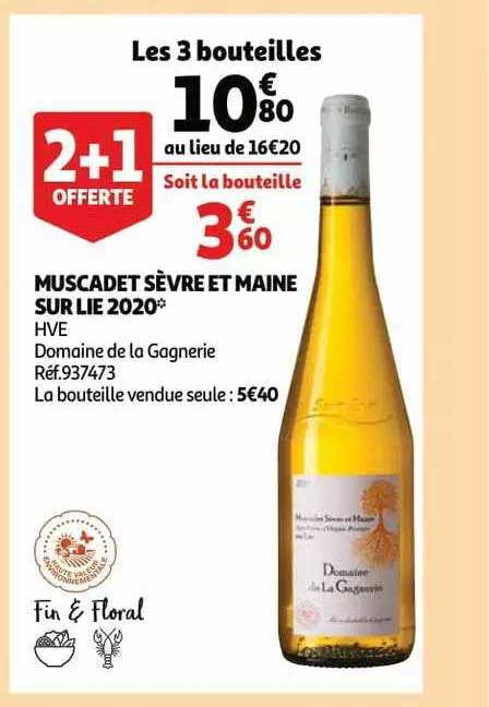 muscadet sèvre et maine sur lie 2020 hve domaine de la gagnerie