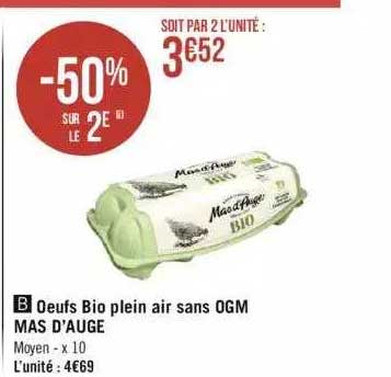 oeufs bio plein air sans ogm mas d'auge