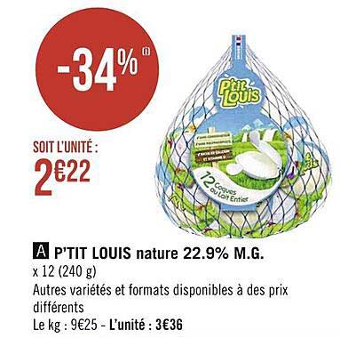p'tit louis nature 22.9% m.g.
