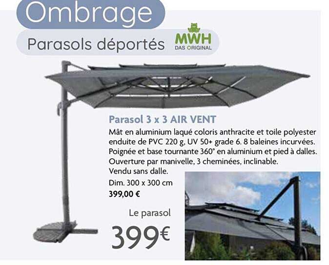 parasol 3 x 3 air vent