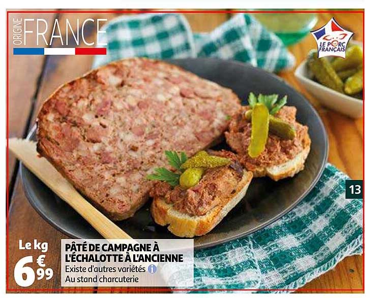 pâté de campagne à l'échalotte à l'ancienne